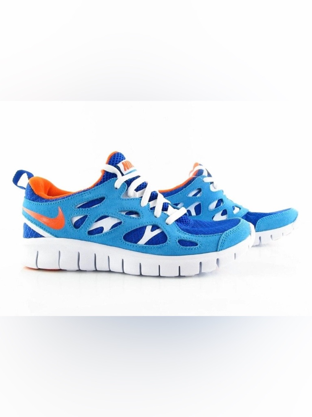 Nike Free Run 2.0 Laser Blue Safety Orange DD0163-400 Sneakers Shoes-Youth 5.5Y
